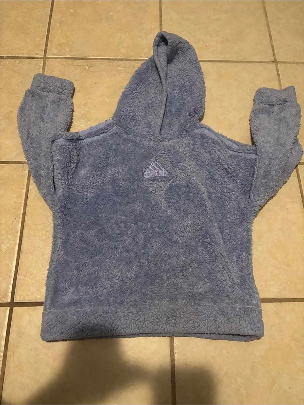 adidas Kids Plush Hooded Pullover Jacket - Light Blue